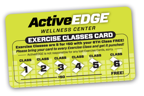 ActiveEDGE punchcard for exercise classes